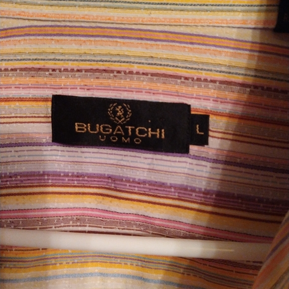 Bugatchi Uomo men's stripe by button up shirt - Picture 3 of 4